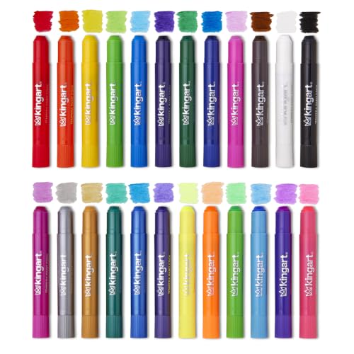 KingArt Studio Tempera Paint Sticks, Set of 24, Unique Colors 24 Piece