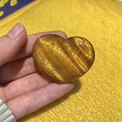 QINJIEJIE 1.8" Large Heart Crystal Love Stone Tigers Eye Healing Crystals - color: Z - 1.8" Large - Tigers Eye Crystals