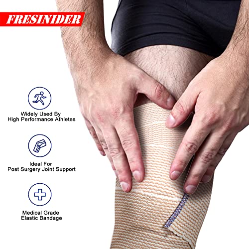 FRESINIDER Premium Elastic Bandage Wrap 6 Inch, 4 Pack, Hook and Loop - color: 4 Pack X 6 Inches