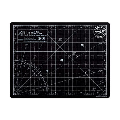 Elan Cutting Mat A4 Black & Taupe, Self Healing Cutting Mat 9x12 Inch, 5-Ply Craft Board Black, Hobby Board for Crafts 9x12 Inch - style: 12 x 9"