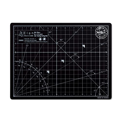 Elan Cutting Mat A4 Black & Taupe, Self Healing Cutting Mat 9x12 Inch, 5-Ply Craft Board Black, Hobby Board for Crafts 9x12 Inch - style: 12 x 9"