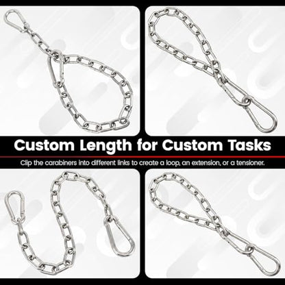 sprookber 25" Hanging Swing Chain,1000 lb Capacity,6 mm 304 Stainless Steel - color: Silver, size: 1 PACK 25inch