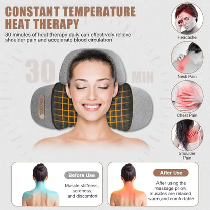 Pillow Neck Massager Hump: Fisiorest 3-in-1 Neck Massager Pillow for Neck Shoulder Pain Relief, Heated Neck Massager Pillows with Heating,Traction,Vibrating Function, Callixe Thera Pillow