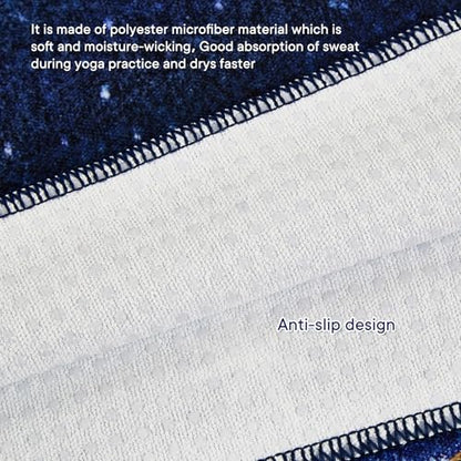 Yoga Towels, Non Slip Hot Yoga Mat Towel with Grip Dots,Super-Absorbent Soft Microfiber Yoga Blanket for Pilates, Fitness and Workout 72inch x 24inch - color: Moon