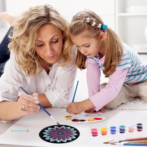9 Pieces Mandala Dot Painting Tool Stencils Template Set, 8/12/16 Segment Creative Mandala Stencil Template for Rock Wood Canvas DIY Painting Art Projects