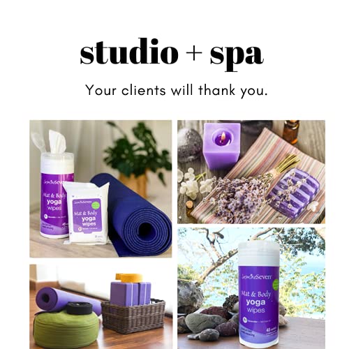 Yoga Wipes for Body and Mat - Natural Lavender and Tea Tree - 45 Wipes in Resealable Canister - by Jasmine Seven