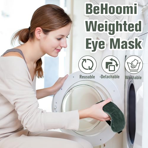 BeHoomi Cooling & Heated Eye Mask, Weighted Eye Mask for Sleeping, Grey - color: Grey