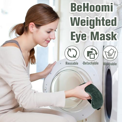 BeHoomi Cooling & Heated Eye Mask, Weighted Eye Mask for Sleeping, Grey - color: Grey
