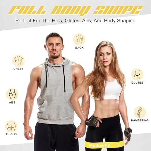Hollowfly 12 Pcs Latex Resistance Loop Exercise Bands for Booty Workout Stretch Exercise Bands Non Slip for Legs Squat Resistance Loop Women Men Starter Butt Hip Thigh Fitness - color: Yellow, style: Medium