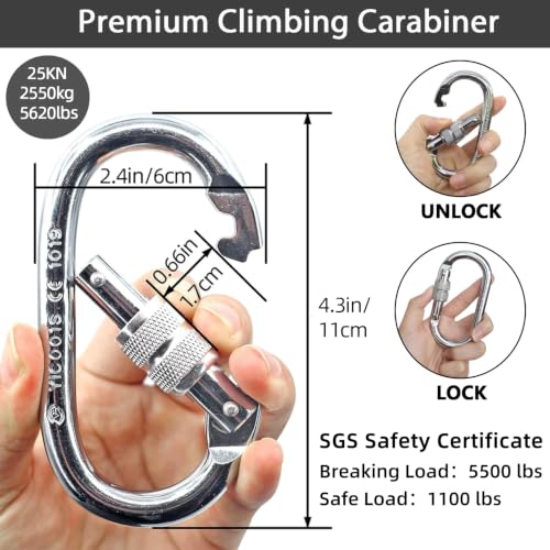 PRIOR FITNESS Aerial Silks Hardware, SGS/CE Safety Certified Rigging Set