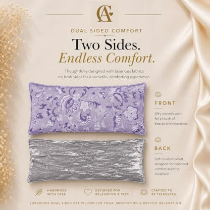 Handmade Luxe Serenity Eye Pillow - All-Natural Flaxseed - Unscented or Lavender Scented – Weighted Eye Mask for Yoga, Meditation, Hot & Cold Therapy - color: LOVELY LILAC, style: UNSCENTED