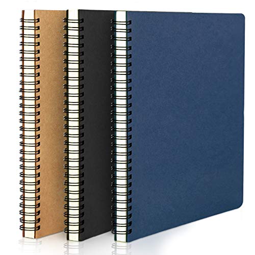 EUSOAR Graph Paper Notebook, A5 3Packs 5.5"x8.3" 120 Pages Hardcover Paper Notebook Journals, Wirebound Journal Sketch Notebook for Engineering Math Science College Office Note Taking Writing-3 Colors - color: Black/Royal Blue/Kraft, size: A5