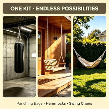2 Pack 304 Stainless Steel Porch Swing Chains Kit, 59" Length - size: 59 in x 2pc