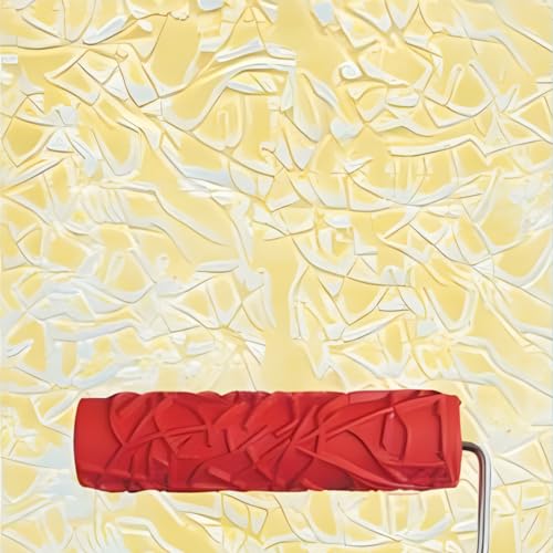 7" Texturing Roller, Patterned Textured Paint Roller, Drywall Texture Tool | Embossed Rubber Paint Roller, Decorative Art Texture Roller, Knockdown Texture Tool for DIY Household Wall Painting (BK092R) - style: BK092R