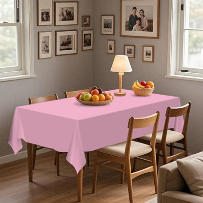 54IN X 320FT Plastic Table Cover Roll with Cutter Box, Cut to Size Plastic Table Cloths for Parties, Birthday, (Pink, 54"x3840"(Rectangular)) - color: Pink, size: 3840" x 54" (Rectangular)