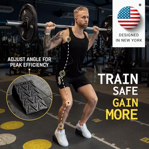 Squat Wedge Block for Elevated Heel Squats and Deadlifts - Improve Mobility, Balance, and Strength - Non-Slip, Versatile Trainer Aid