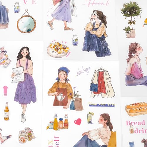Dreamland Haven Sticker Scrapbooking Supplies for Junk Journal, 20 Sheets PET Stickers - Vintage Journaling Stickers, Ephemera Sticker Book Pre Cut(TZ-009-006) - style: Dreamland Haven