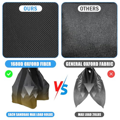 120LBS Large Sandbags Tripod Weights for Photography Set of 2, 1680D Oxford