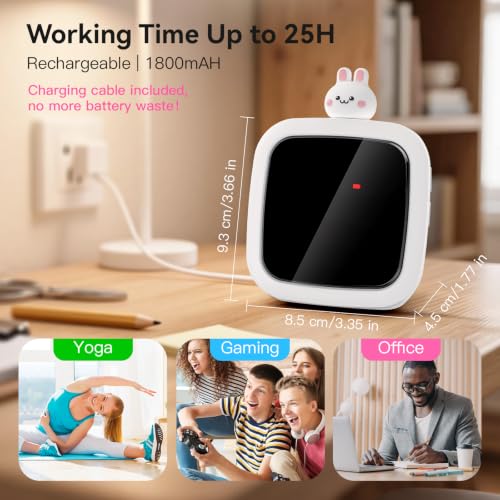 Yunbaoit Digital Visual Timer for Kids, 99-Minute Countdown, Rechargeable - color: Rabbit Doll-white