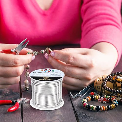 9 Gauge Aluminum Wire 52 Ft (Silver, 3mm), Metal Armature Wire for Sculpting, Aluminum Craft Material, Jewelry Making, Bendable for Crafts, Beading & Floral Design by Simba Steel - style: 9 Gauge x 52 FT