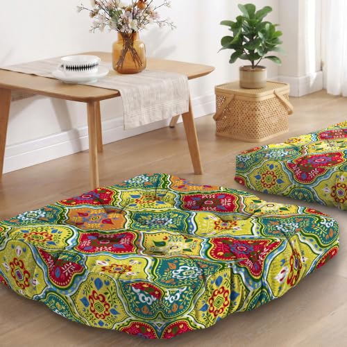 Boho Meditation Cushion, Mandala Meditation Mat, Bohemia Meditation Pillows for Sitting on Floor, Square Pillows Cushion Seating for Yoga Accessories 22'' X 22'' - color: 03.mandala Meditation Cushion-01, size: 22'' X 22''(square)