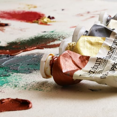 Williamsburg Artist Oil Colors, Iridescent Set, 8 Colors | Six artist grade oil paints in 37 ml tubes.