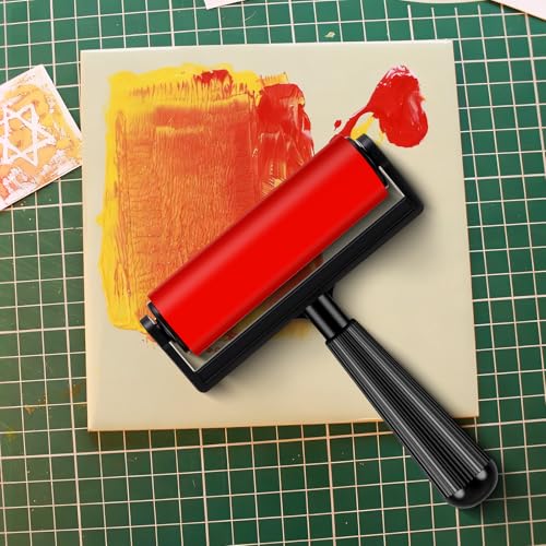 Geelin 3 Pack Rubber Brayer for Gel Printing 4 Inch Rubber Brayer Roller for Printmaking