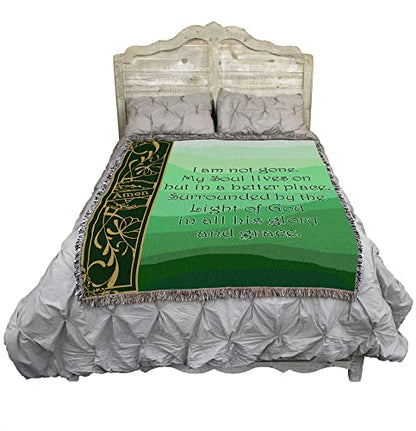 Pure Country Weavers I Am Not Gone My Soul Lives On Blanket Green - Sympathy Bereavement Gift Tapestry Throw Woven from Cotton - Made in the USA (72x54) - color: Soul Lives Green, size: 72" x 54"