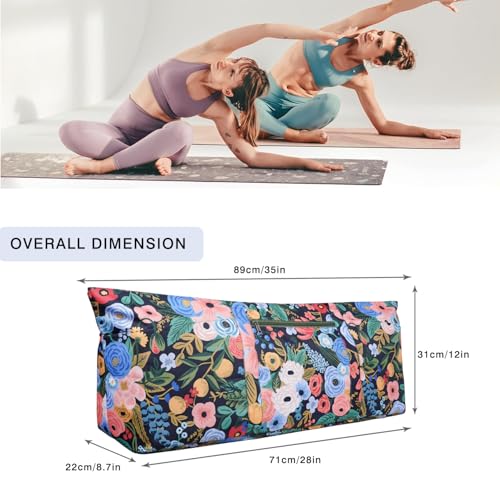 Yoga Mat Bag Yoga Mat Carrier with Shoes Compartment & Wet Pocket Pilates Bag with Zipper Pockets & Yoga Mat Holder Strap Yoga Bags and Carriers Fits All Your Stuff - color: Floral