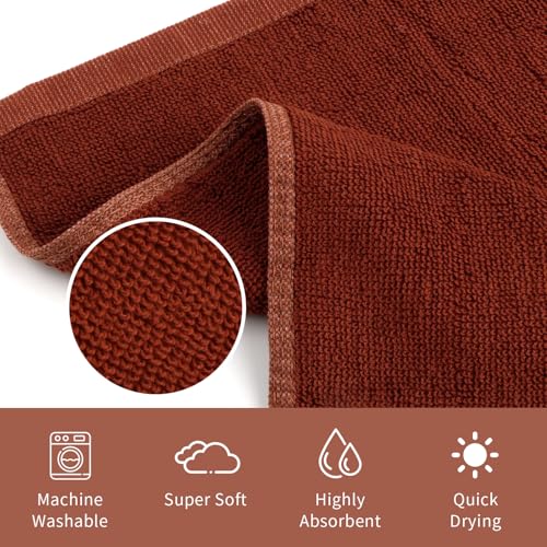 Washcloths Set, 6-Pack Cotton Wash Cloths, 12x12 Inch - color: White and Brown 6 Pack