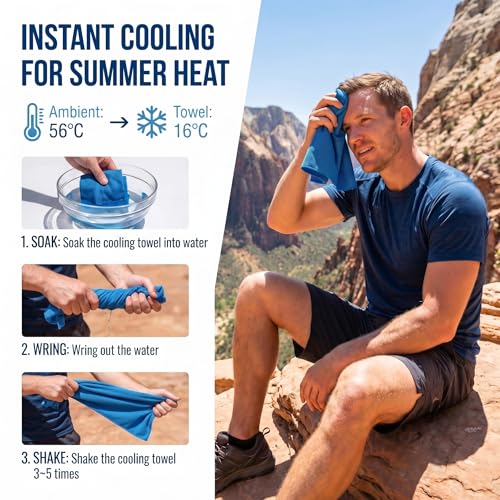 4 Packs Cooling Towels (40x12 Inch), Cooling Towels for Neck and Face, Stay Cool in Hot Weather for Sports, Gym, Yoga, Golf, Fitness, Running, Camping & Travel - color: 2 Packs Black/ 2 Packs Blue