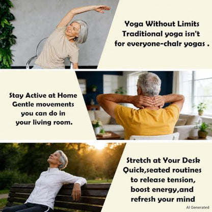 Chair Yoga for Seniors Over 60 Book, 30-Day Balance & Mobility Guide - color: Green