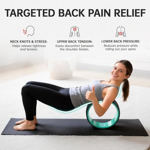 GymCope 3-Pack Back Roller Wheel Set, Spine-Safe Groove, 500 lbs | 1/2in sweat-resistant foam over ABS core, 3-pack 4in 6in 10in wheels, spine-safe groove, 500 lbs, yoga pilates gym, pvc free - style: 3Pack(4"+6"+10")-Black
