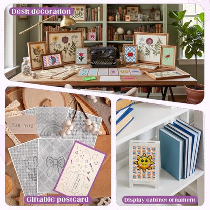 Dunzoom 36 Pcs DIY Diamond Art Cards for Bead 5 x 7 Inch Freestyle Blank Diamond Painting Canvas Postcard-style Diamonds Painting Greeting Cards Accessories for Adults Crafts Birthday Gifts(No Drills)