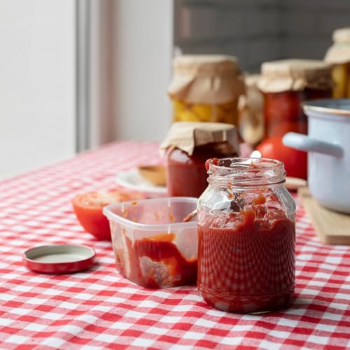 Plastic Table Cloth, 110 Ft X 54 In Plastic Table Cover Gingham Tablecloth | Red and White Checkered Tablecloth Roll with Cutter PEVA Plastic Table Cloth Disposable for Backyard BBQ, Gathering, Buffet - color: Red Checkered, size: 1320" x 54" (Rectangular