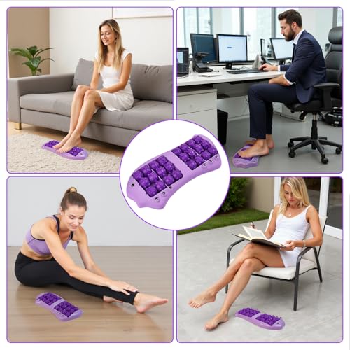 Foot Roller Massager for Plantar Fasciitis Relief, Large Size Roller Foot Massage Shiatsu Acupuncture Massage, Reflexology Tool,Heel, Arch, Muscle Aches, Foot Pain, Stress Relief - Relaxation Gift - color: Purple