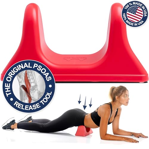 PSO-RITE Psoas Muscle Release Tool – Made in USA, Patented Deep Tissue Massage Device for Your Back, Hip Flexor & Trigger Point Relief - Sunset Red - color: Sunset Red