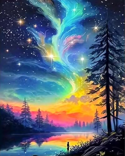 ARPADAMO Diamond Art Kits for Adults,Aurora Diamond Painting Kits 12x16in | Diamond Painting Kit - Sparkling Full Drill Design Perfect for Home Decor, Holiday Gifting, And Relaxing Crafting 12x16inch - color: DP03938