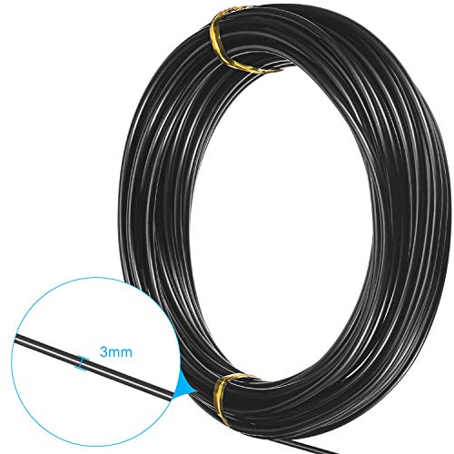 1 Roll Tecunite Aluminum Wire Craft Wire, 10 M X 3 mm, Black | TecUnite Aluminum Craft Wire for Sculpting,10 M X 3 Mm,Black,1 Roll - color: Black, size: 10000 mm x 3 mm