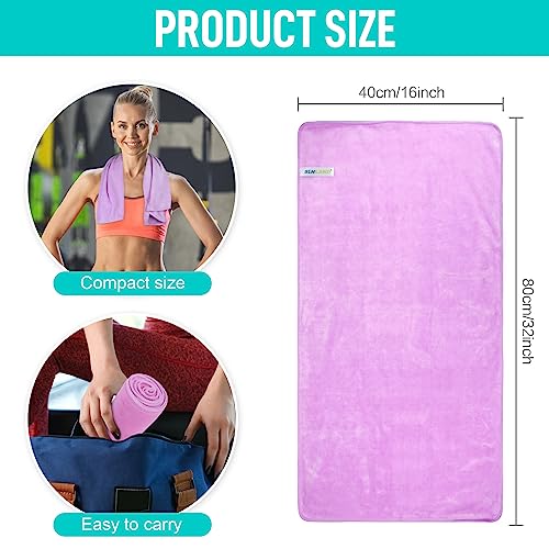 SINLAND Microfiber Gym Towels, Workout Sweat Towel 16x32In - color: Light Purplex3