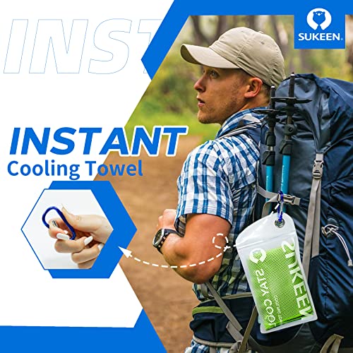 Sukeen 4 Pack Cooling Towels (40"x 12"), Cooling Neck Wraps, Soft Ice Towel - color: Dark Blue/Green/Black/Pink