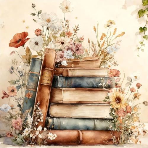 Diamond Art Kits for Adults,Flower Books Diamond Painting Kits 12x12in | Diamond Painting Kit - Sparkling Full Drill Design Perfect for Home Decor, Holiday Gifting, And Relaxing Crafting 12x12inch - color: DP03934