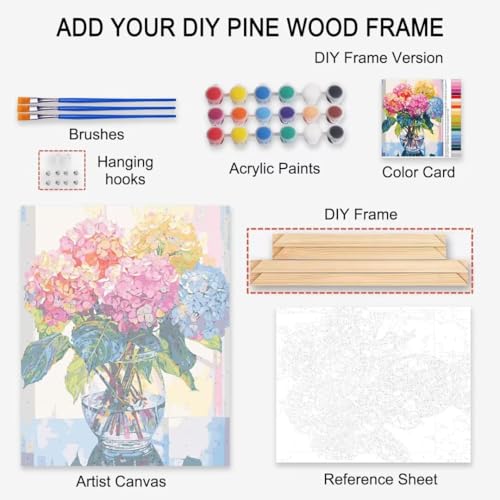 Dark Purple Dahlia Flowers Paint by Number Black Background Painting DIY Painting on Canvas with Brushes Acrylic Paints Gothic Paint by Numbers for Adults and Kids Beginner 16x20 Inch（DIY Frame） - color: Eye Flowers 01, size: 16''x20''(DIY Frame)