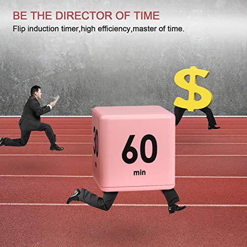 Weewooday Cube Timer, Gravity Sensor Flip Timer for ADHD, Pink - color: Pink