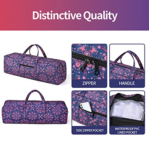 Boulder Bee | Yoga Mat Bag | Large Yoga Mat Carrier with Wet Pocket | Yoga Gifts | Gym Tote Bag for Women - color: Navy