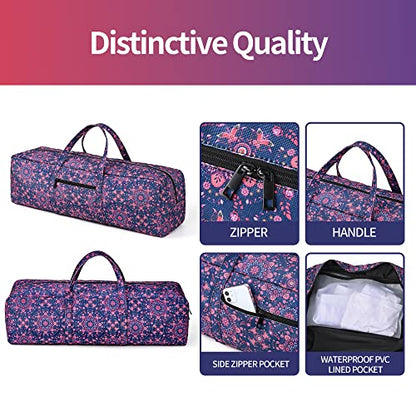 Boulder Bee | Yoga Mat Bag | Large Yoga Mat Carrier with Wet Pocket | Yoga Gifts | Gym Tote Bag for Women - color: Navy