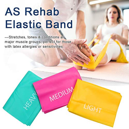 Coolrunner 7FT Long Latex Free Elastic Flat Exercise Band Set of 3