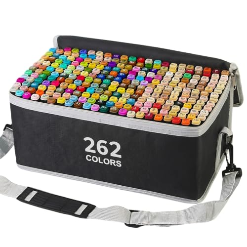 Alcohol Markers 262 Colors with Base Drawing Pen Dual Tip Art Markers for Sketch Anime Illustrations
