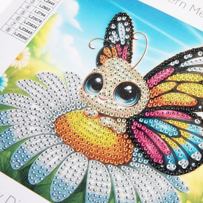 Modern Merch Small Diamond Art Packs Butterfly Deer & Penguin, Animal Diamond Dots for Adults, Jewel Art Painting Kits, Mini Gem Arts and Crafts for Adults, Round Drill 3 Pack Partial Drill - color: Butterfly Penguin Deer