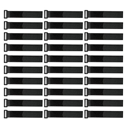YiwerDer [30 Pack] 8 Inch Hook and Loop Straps Reusable Fastening Cable Strap, Durable Self Adhesive Cable Ties to Keep Your Place from Tangled Messes of Cord - style: 8" x 0.6Inch
